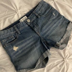 Express Jean shorts with some distress detail